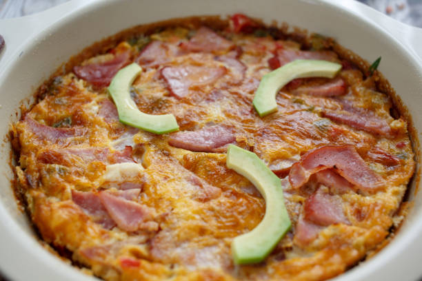 istock baked omelet with ham and avocado 1146844741