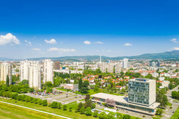 istock Zagreb, Croatia, Sava river from air 1146844838