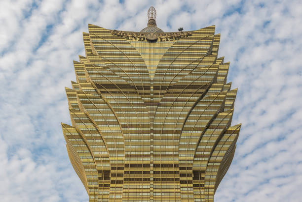 Macau, China - Portuguese colony until 1999, and a Unesco World Heritage site, Macau presents a wonderful skyline. Here in particular it's more notable building, the Grand Lisboa Hotel