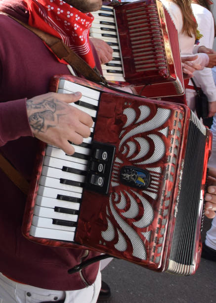 istock Accordian player May Day Padstow 1146853398