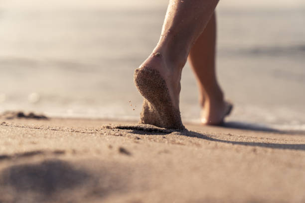 istock Woman legs. Beach scene 1146859858