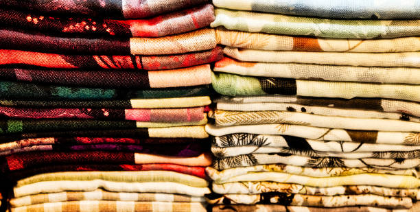 istock colorful towels, diaper, folded textiles, cloth as a background 1146865130