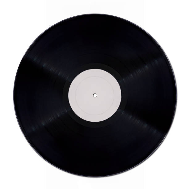 Vinyl record mockup on white background