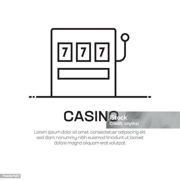 Casino Vector Line Icon Simple Thin Line Icon Premium Quality Design Element Stock Illustration - Download Image Now