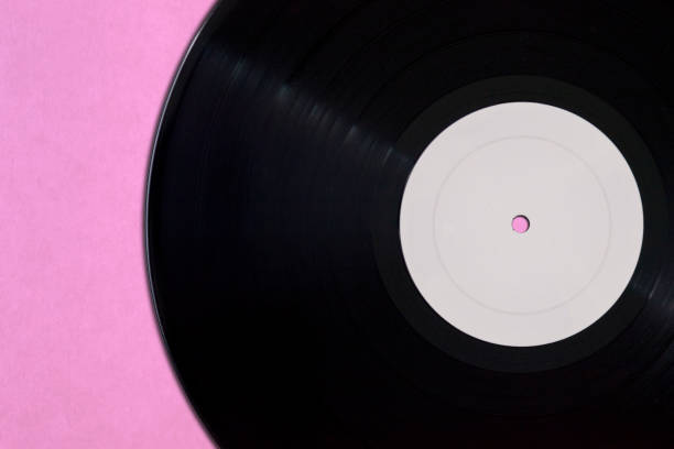 istock Vinyl record mockup on pink background 1146869820