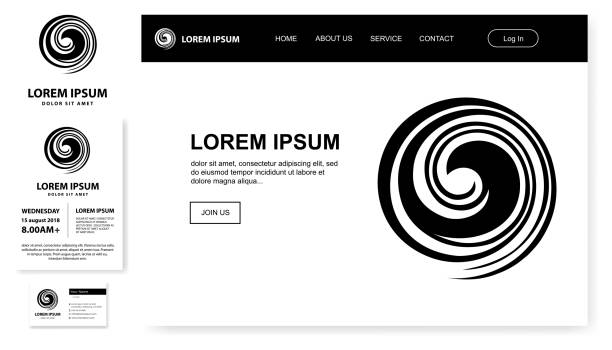 koru business set koru, maori spiral symbol represents silver fern frond background of koru designs stock illustrations