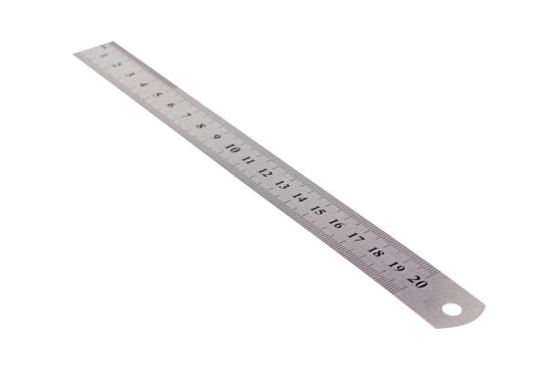 istock Single metal ruler with digits and scale isolated on white background. Clipping path 1146875071