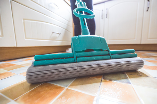 Cleaning floor at home