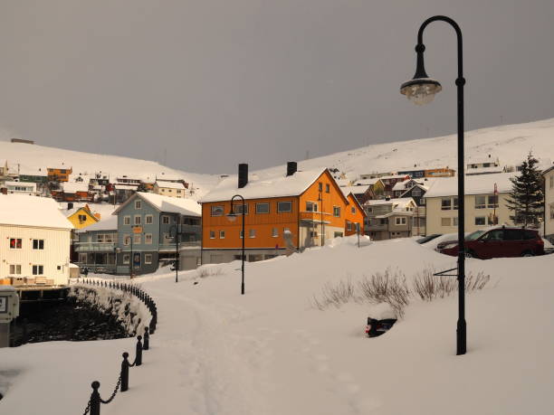 istock Honningsvag and street lights - 1 1146880241