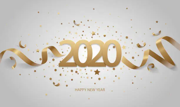 Vector illustration of Happy New Year 2020