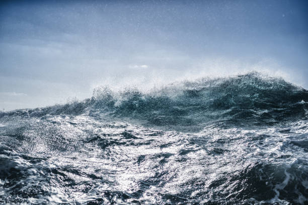 istock Out in a rough sea, waves crashing 1146883891
