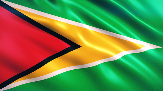 3d Render Guyana Flag (Close-up)