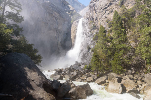istock Panoramic view of Lower Yosemite Falls with rapid fall, California 1146884821