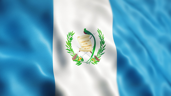 3d Render Guatemala Flag Close-up (Depth Of Field)