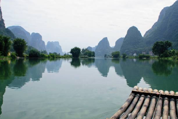 istock Bamboo raft on the Lijiang River in Yangshuo China 1146886475