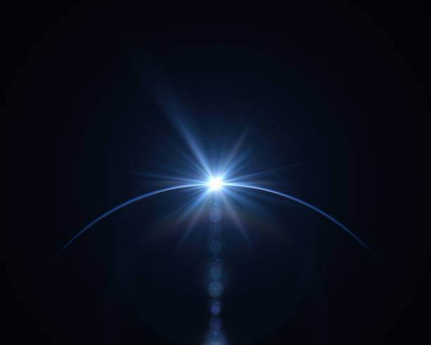 Sunrise In Space Space background. 3D render eclipse stock pictures, royalty-free photos & images