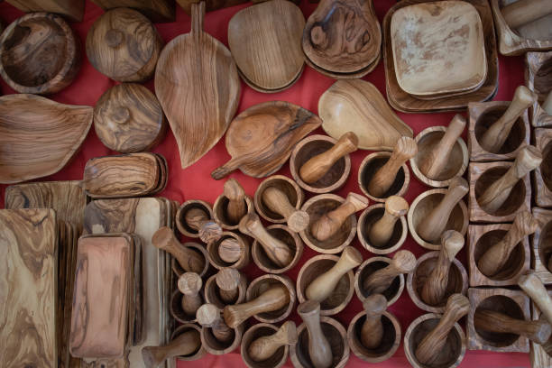 istock Spoons, forks, utensils and other kitchen utensils created in various types of wood 1146889009