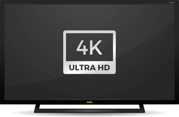 4K TV Screen Led LCD TV in 4K Ultra HD Screen resolution realistic vector illustration 4k resolution stock illustrations