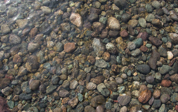 istock Background of stones. Pebbles under water. Stone texture 1146894014