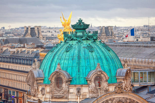 ópera dome em paris - opera garnier - fotografias e filmes do acervo