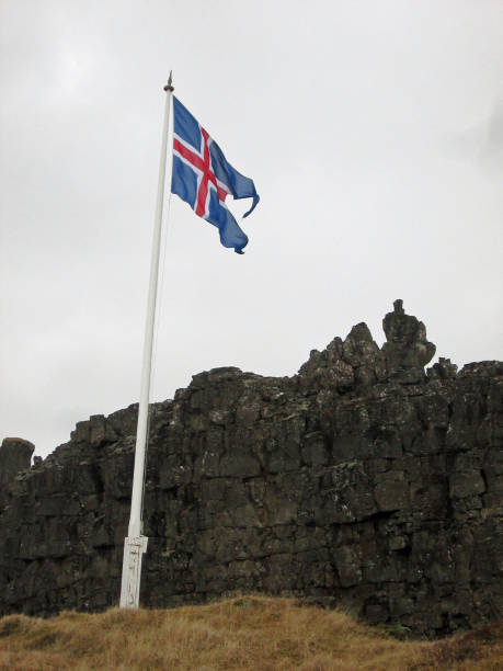 istock Icelandic flag flying at Pingvellir National park 1146900021