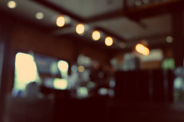 istock Blur coffee shop - cafe blurred with bokeh background, vintage style 1146906425