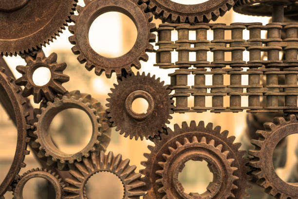 istock Iron gears, subject to corrosion. 1146907075