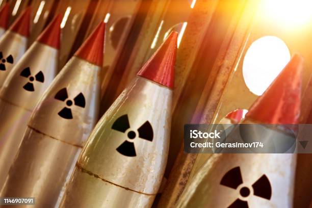 The Nuclear Warheads Of A Ballistic Missile Are Aimed Upwards For A Nuclear Strike Stock Photo - Download Image Now