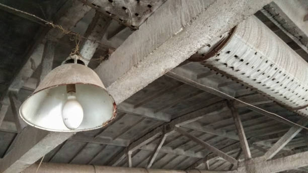 Old factory building, Old lamp