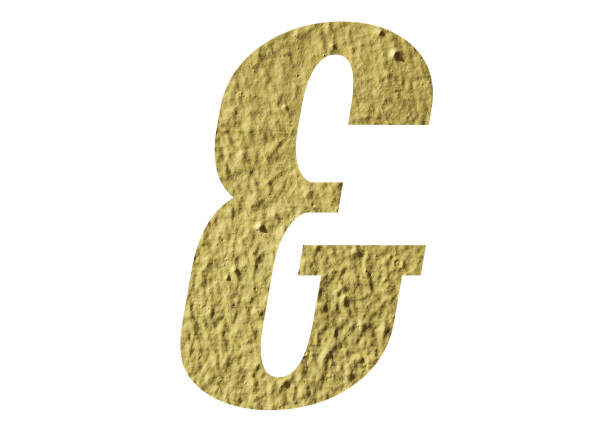 istock Ampersand And Sign with yellow wall textured on white background 1146918194