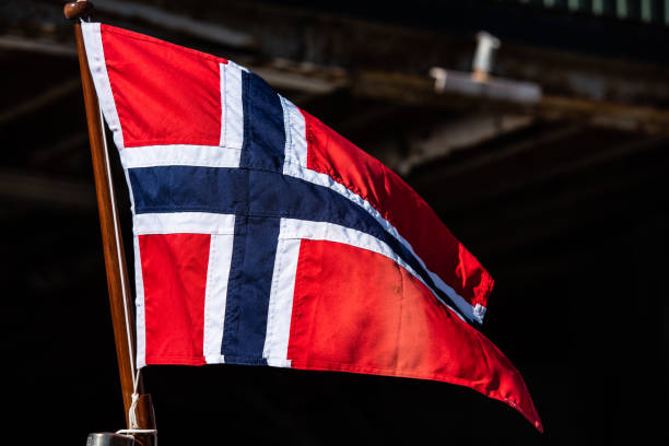 istock Flag of Norway waving in the wind 1146921137