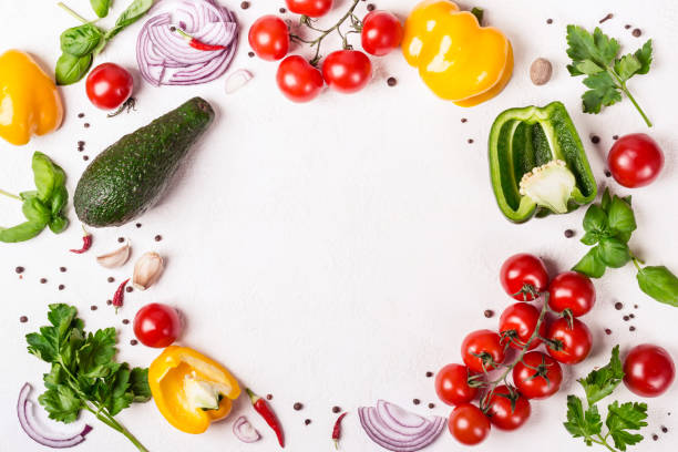 istock Fresh variety vegetables, spices and herbs frame. Place for text or recipe 1146921398