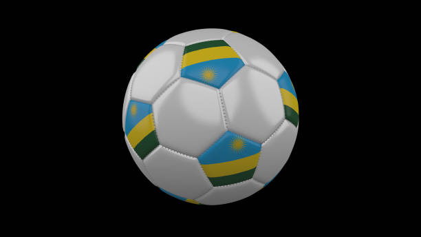 istock Football ball with flag Rwanda, 3d rendering 1146923104