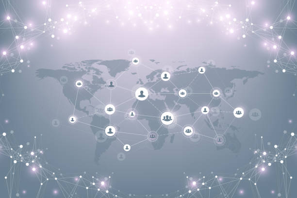 istock Social media network and marketing concept background. Global business concept and internet technology, Analytical networks. Vector illustration 1146924186
