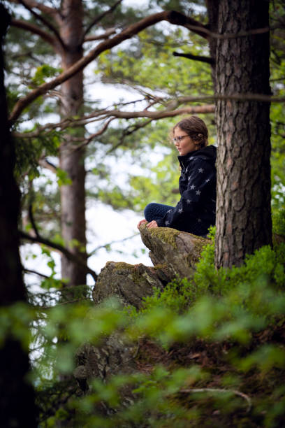 istock Girl hiker in a forest 1146924288