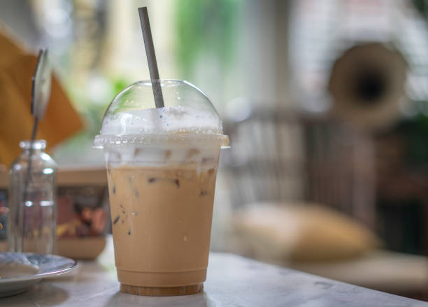 istock Ice coffee on a marbel table in restaurant, store, office 1146925177