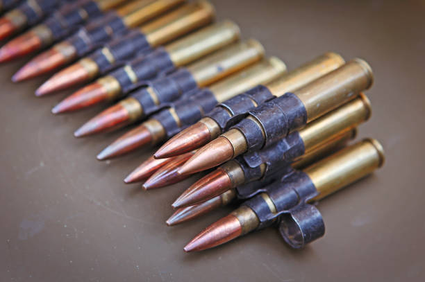 총알 벨트의 디테일 - bullet belt ammunition cartridge 뉴스 사진 이미지