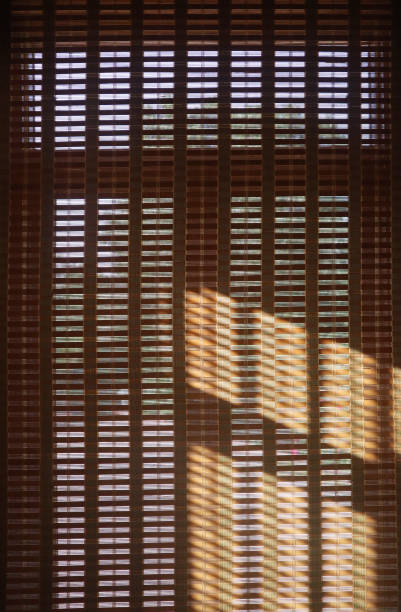 istock wooden curtain with sun light, interior design for asia resident - Image 1146926006