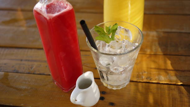 Watermelon juice and mango smoothie