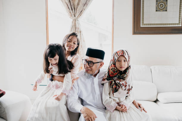 istock Grandfather with Grandchild during Eid Mubarak 1146945264