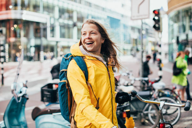 istock Dutch woman with bicycle in Utrecht 1146946273