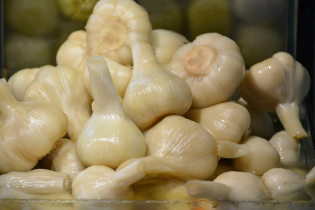Sour garlic, traditional Turkish salad