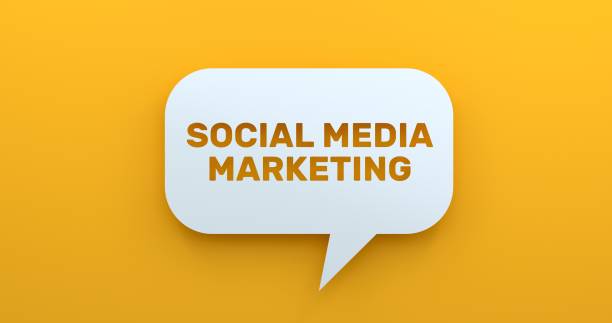 Social Media Marketing. White Chat Bubble On Yellow Background Social Media Marketing. White Chat Bubble On Yellow Background social media marketing stock pictures, royalty-free photos & images