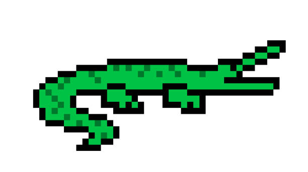 illustrations, cliparts, dessins animés et icônes de pixel art crocodile caractère isolé sur fond blanc. faune/zoo/parc national/safari animal icône. mignon 8 bit alligator logo. rétro vintage des années 80; 90 s machine à sous/graphiques de jeux vidéo. - alligator white background crocodile reptile