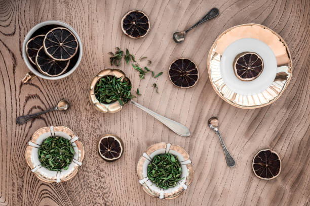 istock Green herbs and dried lemon slices 1146958739