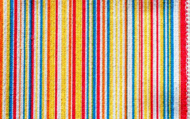 Texture of fabric with colorful pattern line.
