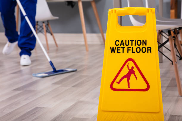istock Janitor With Mop Cleaning Office 1146965031