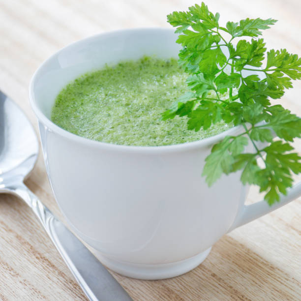 istock Green vegetables soup with chervil 1146965548