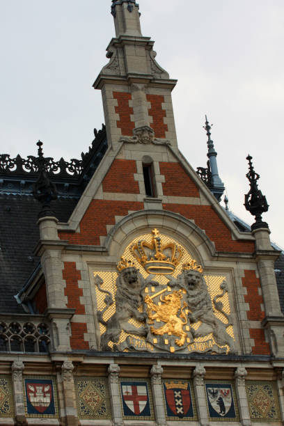 istock Amsterdam Central Train Station at sunset, the Netherlands 1146968015