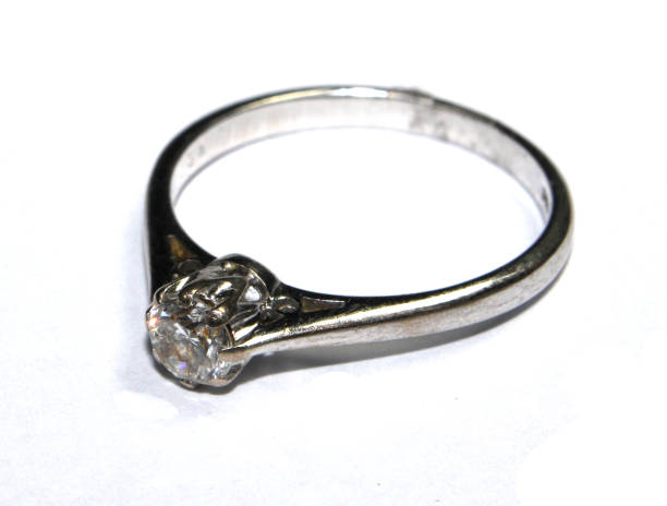 istock Expensive Finger Ring Gold and Jewels On White Background 1146970752